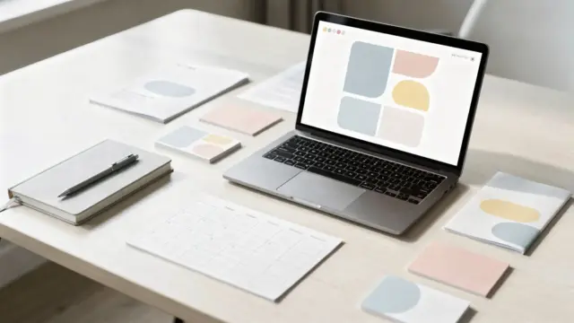 Laptop mit Newsletter-Tool auf dem Schreibtisch für E-Mail-Marketing