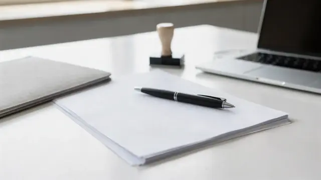 Büro mit Formularen und Laptop zum Thema Gewerbeanmeldung Ablauf