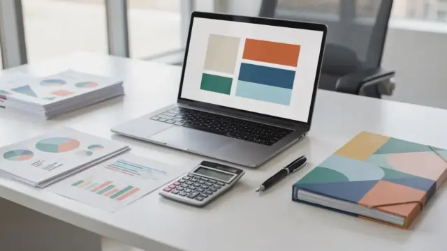 Businessplan und Unterlagen für den Förderantrag auf einem Schreibtisch